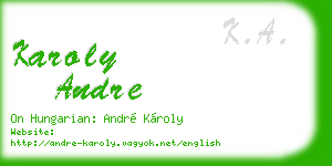 karoly andre business card