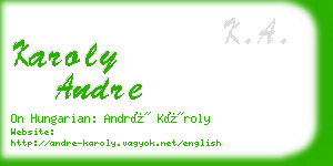 karoly andre business card